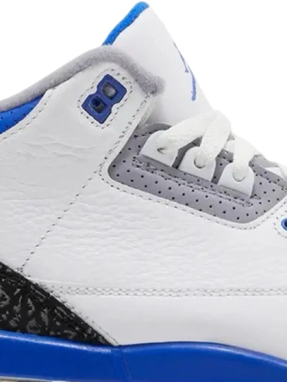 Nike Air Jordan 3 Retro Racer Blue White Blue Elephant Print Sneakers Men’s 8.5